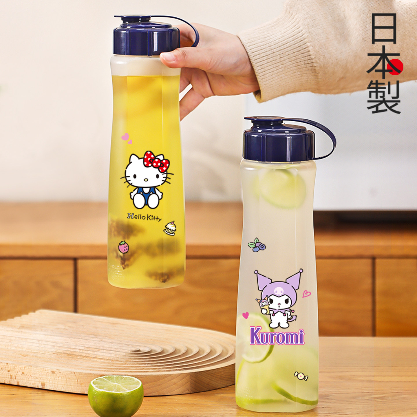 日本进口冰箱冷水壶耐高温凉水壶大容量塑料水果冷泡茶壶DIY杯子