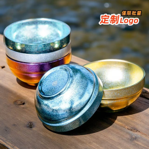 纯钛冰花450ml白金碗