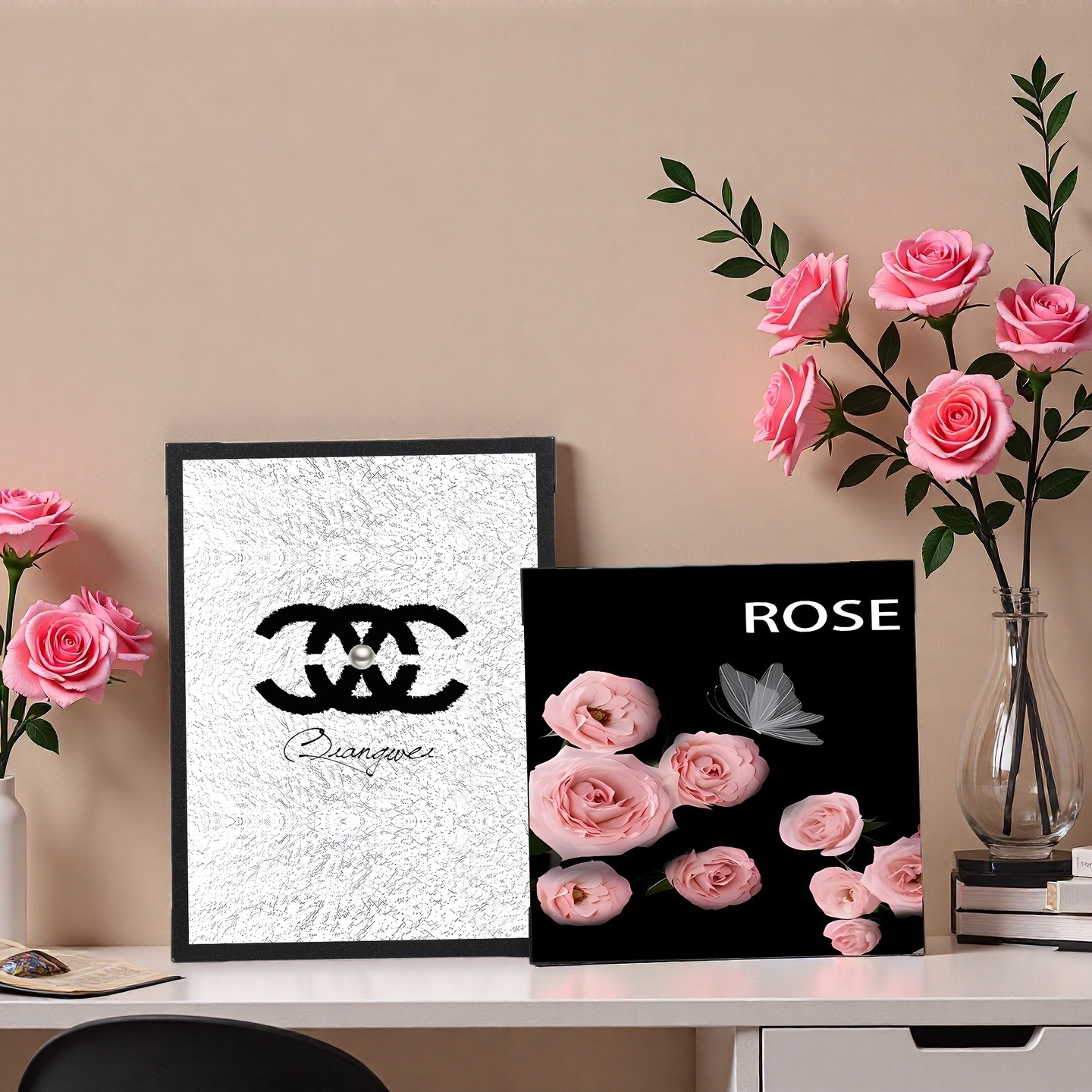 高级感小香风装饰画软装客厅电视