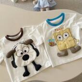 立体卡通韩版 2026新款 宽松男女宝宝趣味可爱上衣 t恤夏季 儿童短袖