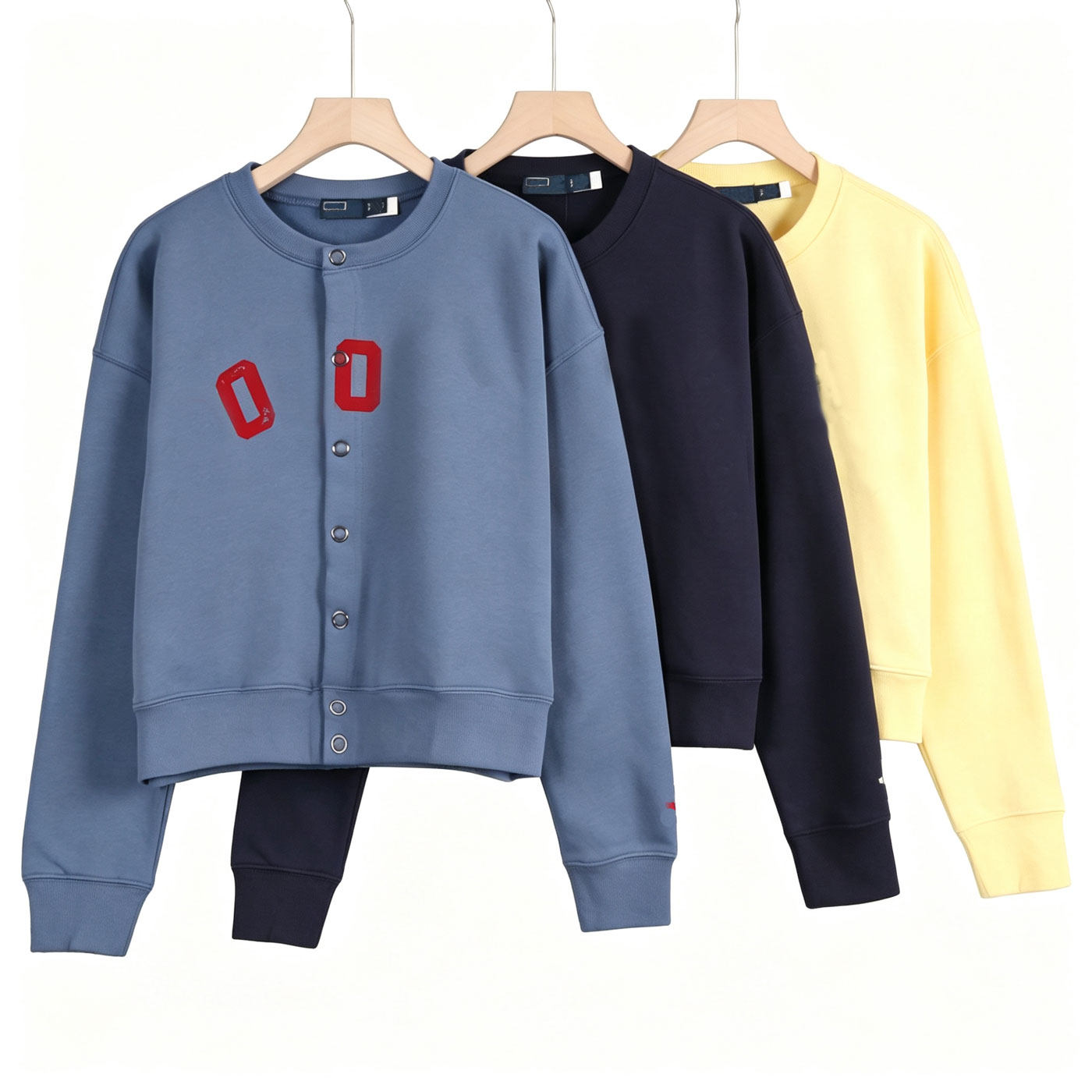 老钱风字母宽松圆领棒球服女款