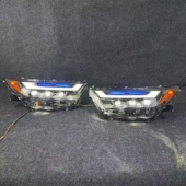 RAV4荣放大灯改装 适用2020 2024款 LED三眼透镜流水转向大灯彩色