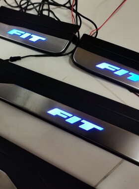 适用于14-20三代飞度门槛条原装款JAZZ迎宾踏板GK5门槛黑色不锈钢