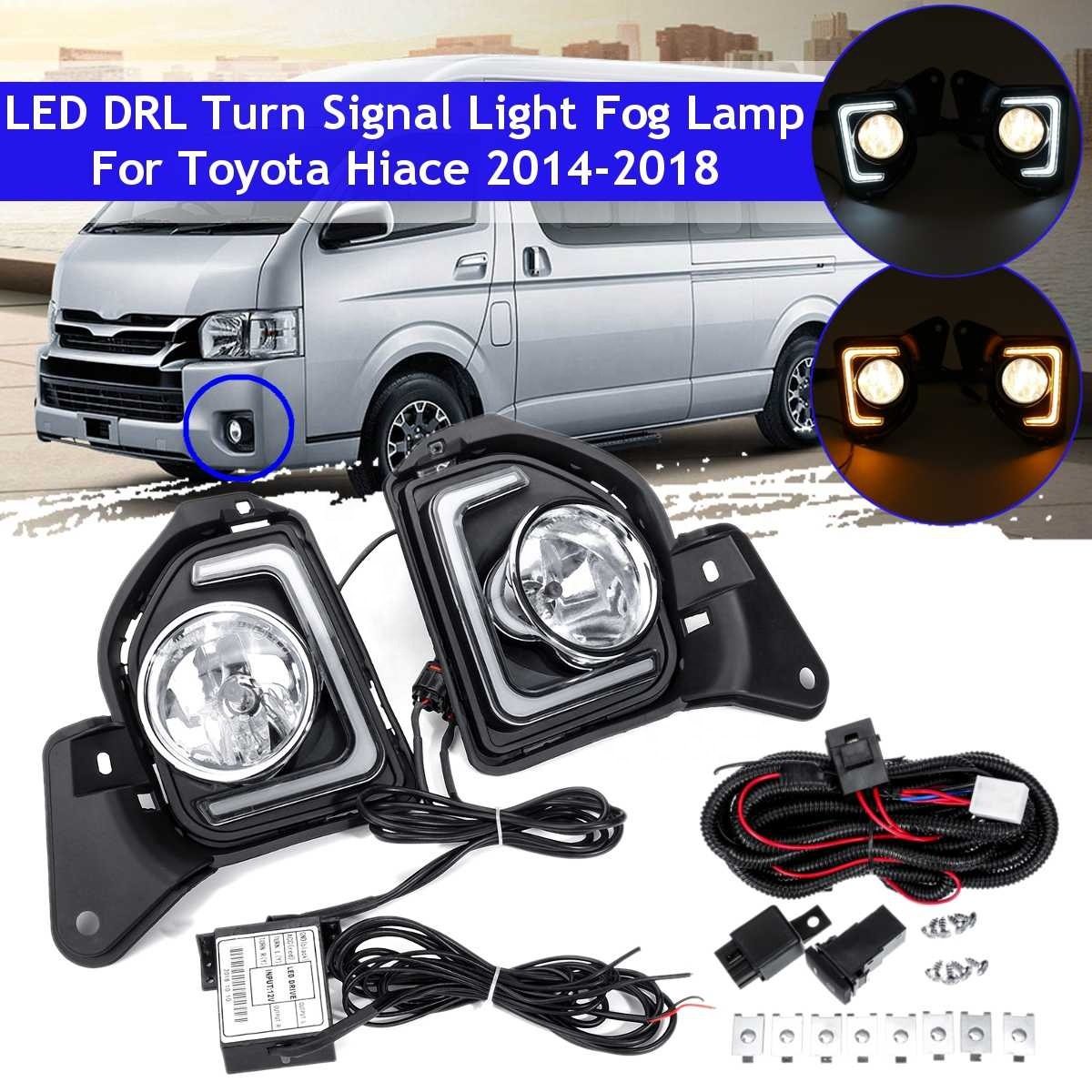 适用海狮hiace 200日行灯雾灯总成白光行车黄光转向灯卤素雾灯