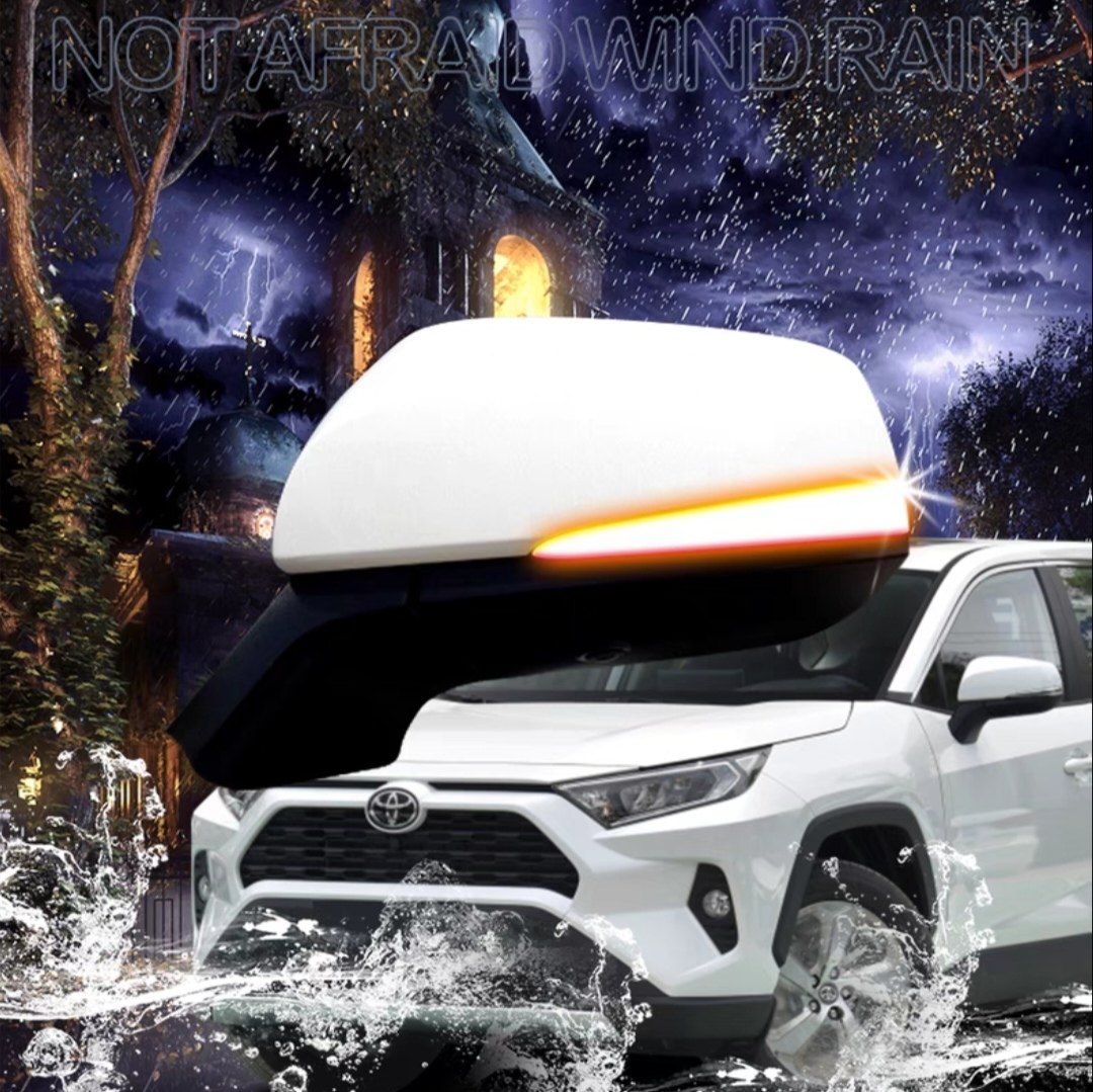 RAV4荣放塞纳倒车镜流光动态转向