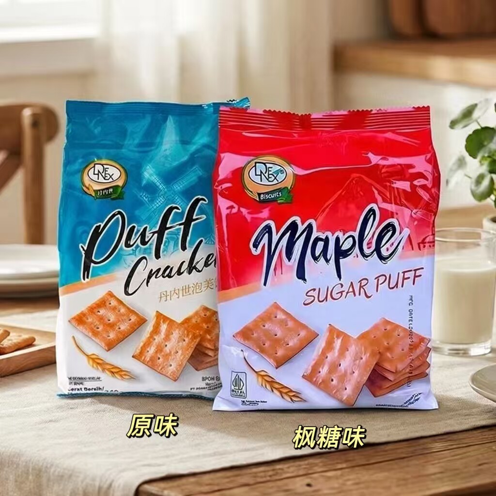 原装进口印尼丹内世泡芙饼干240g袋装早餐办公室解馋网红休闲零食