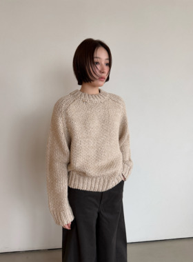 Anniehall25fw 北欧风格陵兰加厚大粗针手工编织棒针羊毛毛衣