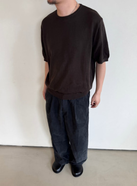 Anniehall25ss knitted top三色老钱风科技凉感透气排汗针织衫