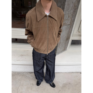 复古麂皮绒感立体短宽裁剪夹克外套 jacket Anniehall25fw suede