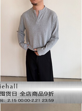 Anniehall26ss V-neck slit 静奢风V字开叉领卫衣T恤复古纯棉布料