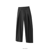 Anniehall25fw 保暖裤 定番记者宽松毛呢直筒绒感加厚西裤 休闲裤