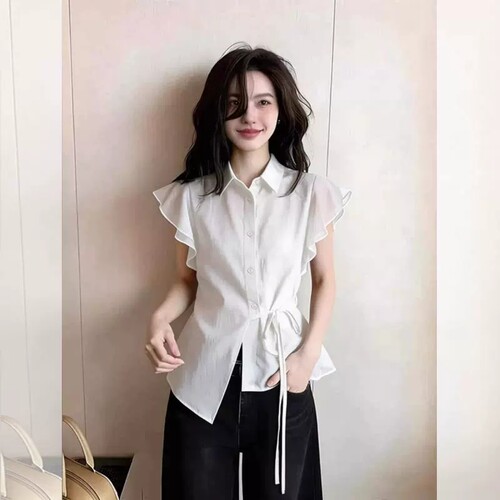夏季短袖哺乳衣衬衫上衣衬衣小衫