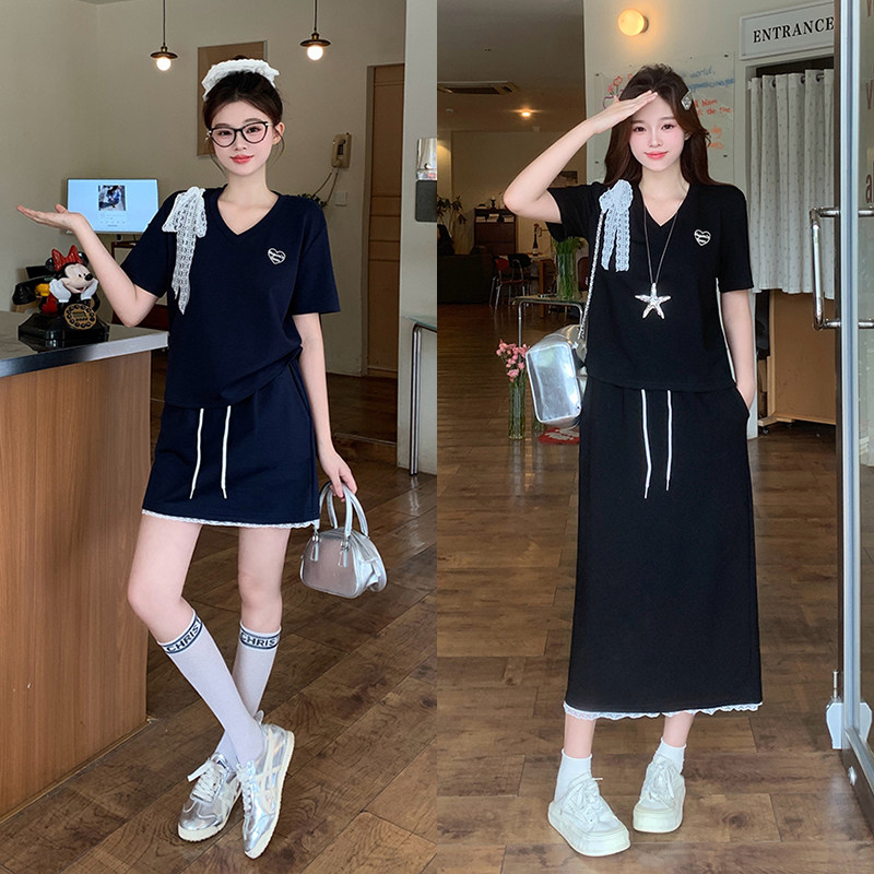 哺乳衣外出套装夏季大码潮妈收腰显瘦喂奶衣产后期时尚两件套裙子