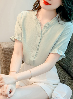 夏季哺乳衣衬衫短袖上衣时尚显瘦