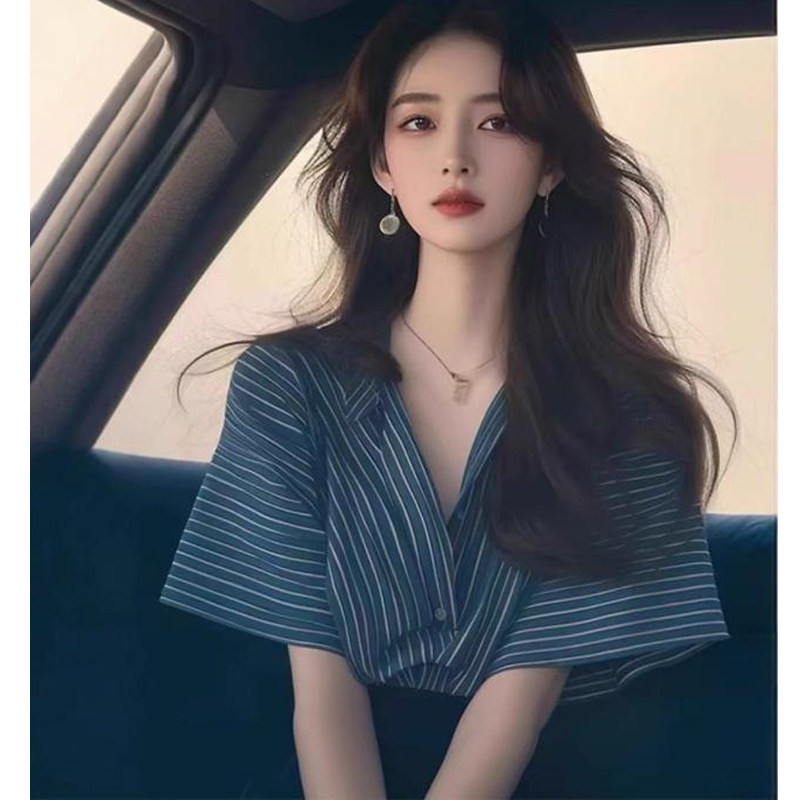 外出哺乳衣上衣春夏装时尚条纹喂奶衣衬衫产后嫩妈显瘦雪纺哺乳装