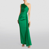 年会个性 高级感晚礼服长裙时尚 妈妈装 修身 绿色连衣裙春 女2024新款