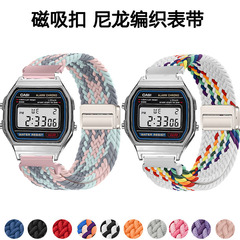 适用casio卡西欧A158WA小方块AE1200磁吸A159W编织AE1300透气表带