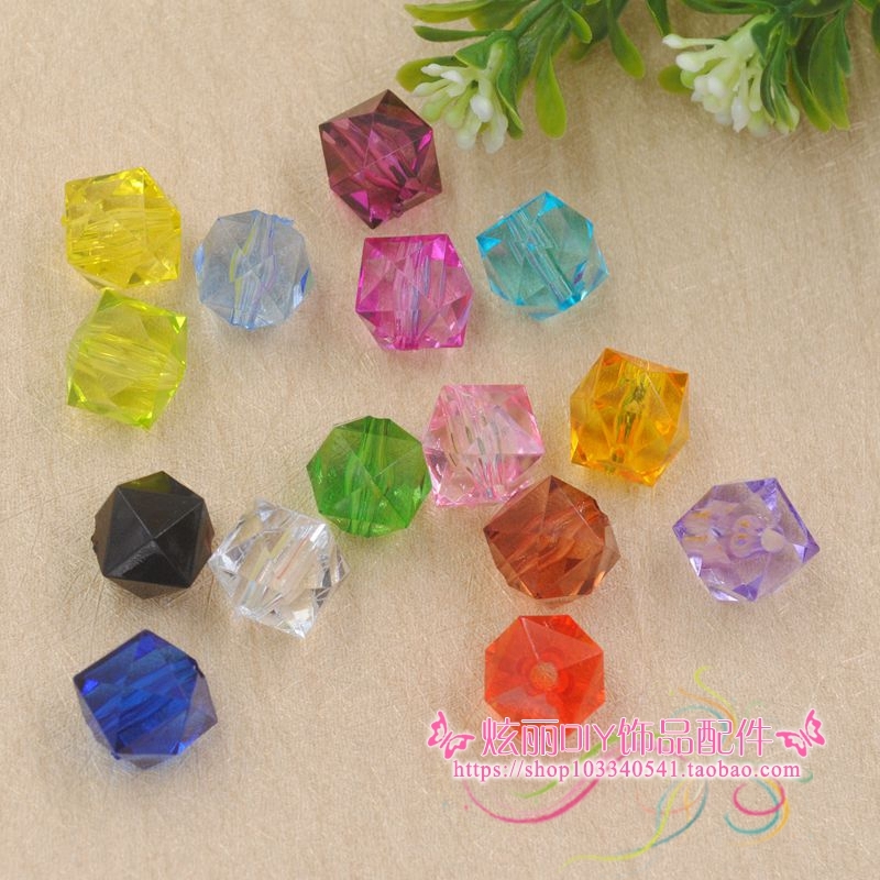 diy方块亚克力项链散珠