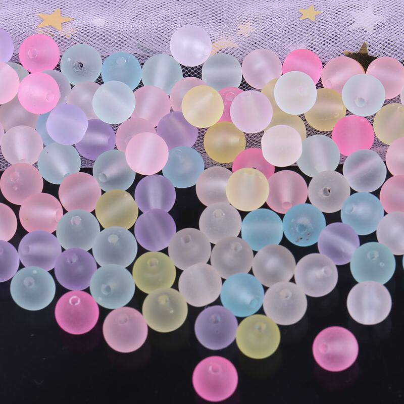8MM透明橡皮珠 diy手工串珠散珠子糖果色包包手链项链编制材料