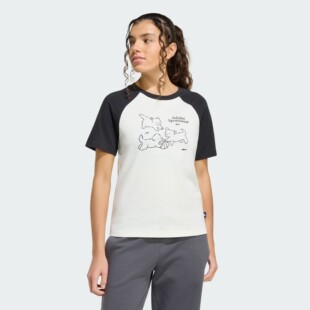 Adidas阿迪达斯女子26年夏新款动物印花纯棉短袖T恤KG7683 KG7682