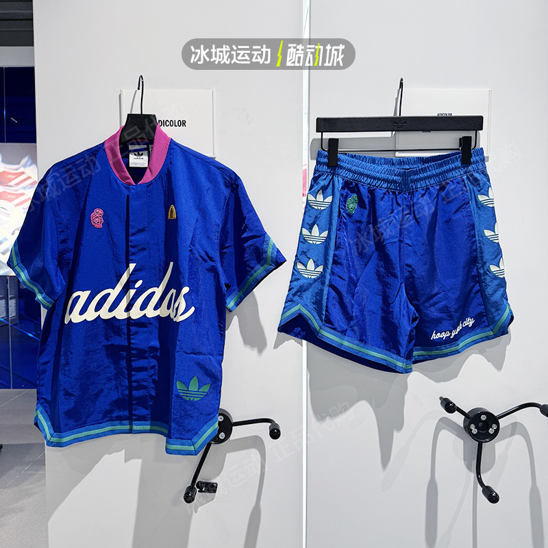 Adidas/阿迪达斯三叶草男女篮球休闲运动短袖短裤IT9956 IT9952