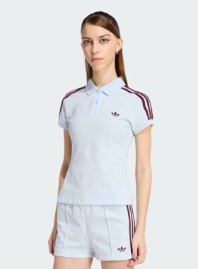 Adidas阿迪达斯三叶草女子26年夏翻领POLO衫短袖T恤KD3698 KD3697