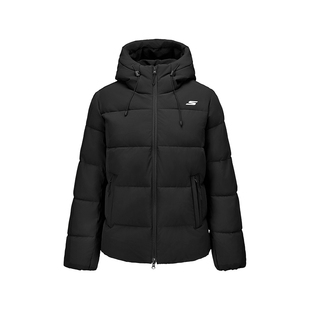 斯凯奇女子25年冬款运动梭织裥棉保暖连帽棉服外套 P425W197-0018