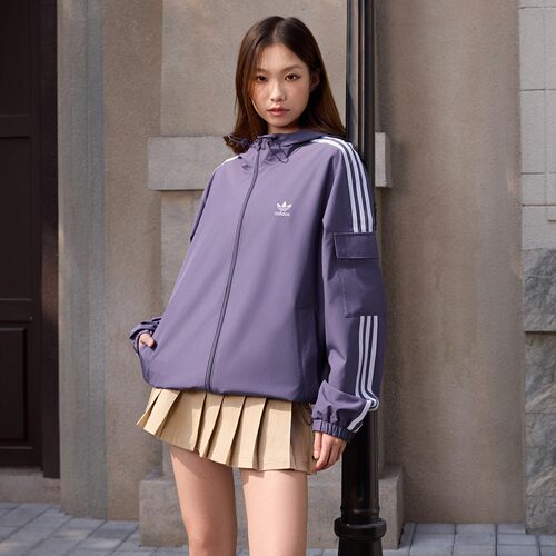 阿迪达斯春季男女同款运动休闲通勤连帽夹克外套 KV8847 KB1945