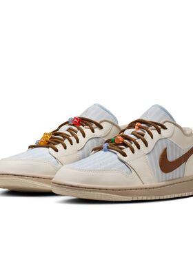 Nike耐克女鞋Air Jordan1奶白蓝低帮复古篮球运动板鞋 IR7553-422
