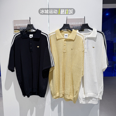 阿迪达斯三叶草男子运动针织短袖