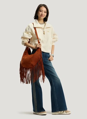 Adidas阿迪达斯三叶草女子26年新年款绒面革斜挎单肩流苏包KS8259