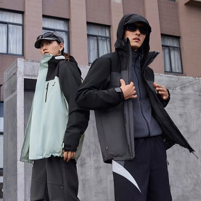 阿迪达斯男女拒水三合一外套