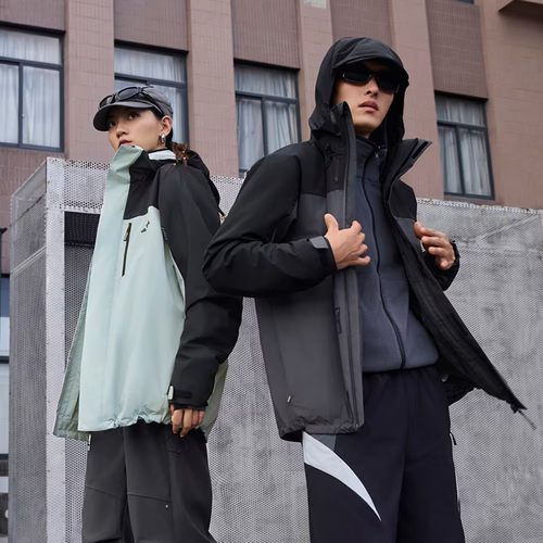 阿迪达斯男女拒水三合一外套