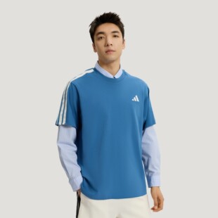Adidas阿迪达斯男子26年夏款经典三条纹纯棉短袖T恤KR2490 KR2492