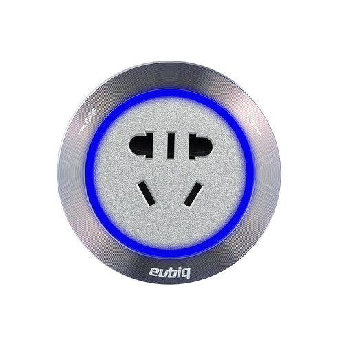 EUBIQ（宜优比）智享版铝环五孔插座电力轨道嵌入壁挂移动适配器