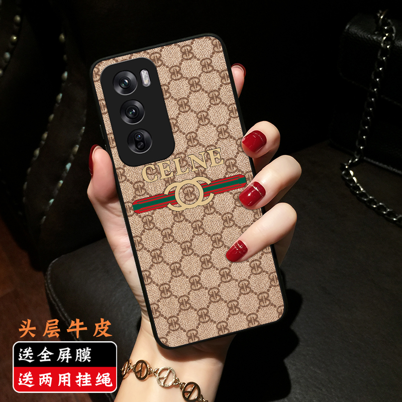 适用opporeno12壳reno8新款真皮6pro硅胶reno13全包14保护套9pro+个性reno11创意5潮10pro简pro7pro外壳 女款