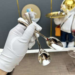 2只装搅拌勺德国鹊马304不锈钢咖啡搅拌勺甜品勺子调料勺盐勺