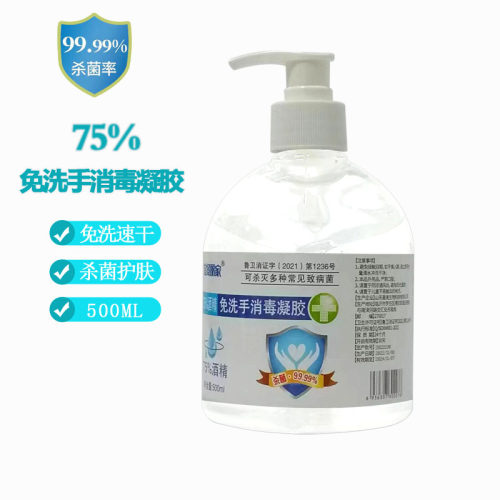 免洗消毒液洗手液消毒凝胶学生家庭酒精免水洗杀菌抑菌500ML