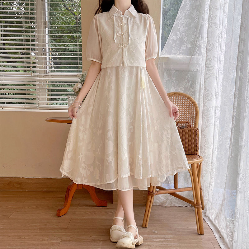 新中式2024新款吊带裙套装少女大童女装高初中学生连衣裙夏季裙子