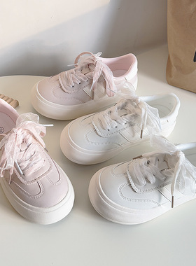 富美佳小白鞋女2025春季新款奶呼呼板鞋小众百搭厚底女鞋6611