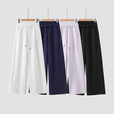 6169长裤磨毛运动风直筒裤垂感高腰春秋款显瘦休闲裤