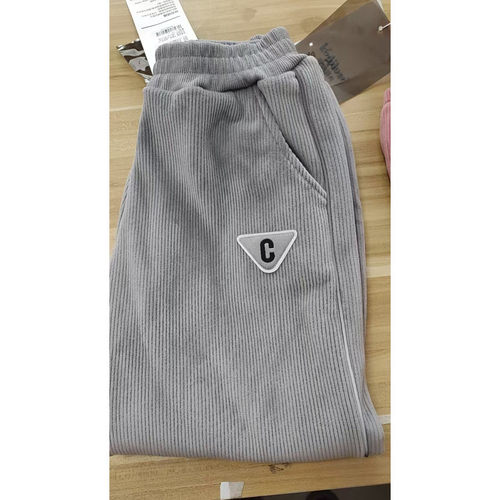 2932儿童冬款加绒三角标侧反光拉条儿童加绒裤子