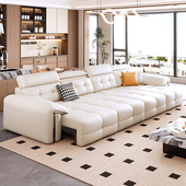 电动沙发床功能真皮直排双三人位客厅可趟可睡可调节伸缩新款 两用