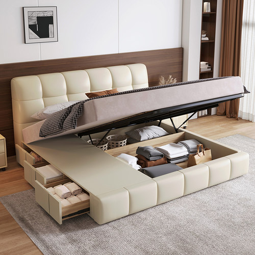 真皮床，工厂直销，支持定制