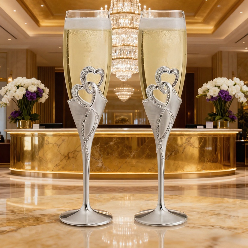 欧式限量磨砂香槟酒对杯结婚交杯酒酒杯新婚礼物敬酒酒杯现货包邮