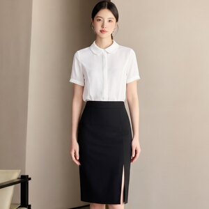 职业套装女夏季时尚前台工作服面试美容师正装衬衫职业装女装套裙