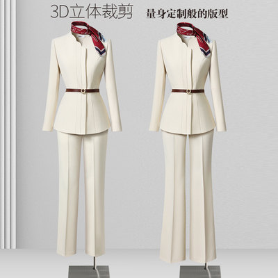 职业西装套装女秋季长袖时尚气质洋气前台工装案场客服接待工作服