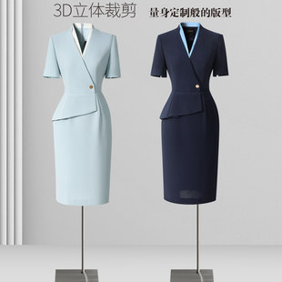夏季职业连衣裙高级感气质时尚案场客服前台工装医美美容院工作服