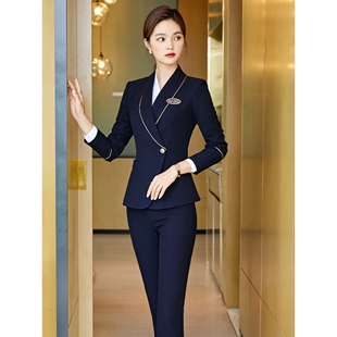 职业套装女售楼置业顾问酒店经理珠宝店工作服夏季短袖工装衬衫女