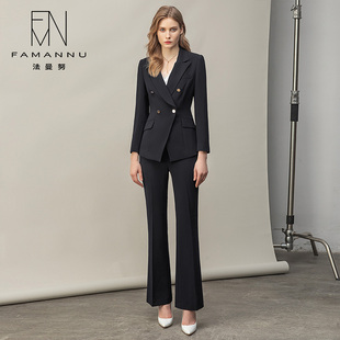 2025年黑色高级感职业西服套装女商务面试正装气质售楼部工作服ol